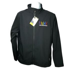 Crossland Black Soft Shell Jacket Men’s Large ATCO Real Estate Gear Full Zip NEW